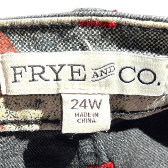🌻NEW w.tag Frye and Co. Gray Wash Mid Rise Cropped Button-Fly Jeans Size 24W - Picture 6 of 9
